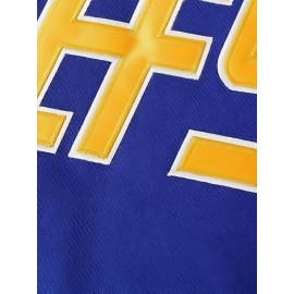 Men'S Blue # 16 Ice Hockey Sweatshirt, Loose Embroidered Long Sleeve, Sporty, Fashionable And Casual, Breathable On The Street