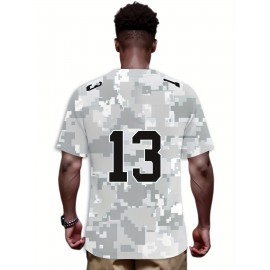 Men's Arctic Camo San Francisco #13 Polyester Football Jersey, Men V-Neck Sports Shirt With Slight Stretch, Breathable Casual Knit Fabric For All Seasons, Loose Fit Adult, Fans Gift Men, For Training Competition Festival Party Outdoor Sports