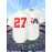 [Casual Style] Men's #27 White Baseball Jersey - Breathable V-Neck, Loose Fit with 