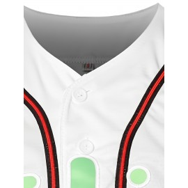 Men'S Baseball Jersey # 96 White Baseball Jersey Suitable For Training, Beach Games, Vacations, Casual Wear, Breathable V-neck Embroidered Polyester Loose Micro Elastic Fabric Size S-XXXL