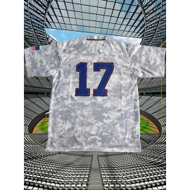 Men's #17 Camo Rugby Jersey - V-Neck,, Loose Fit for Training, Team Sports & Casual Wear, Sizes S-XXXL