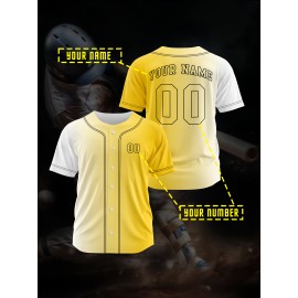 Customizable Youngsters' Baseball Jersey - Personalized Name & Number, Light Purple to White Gradient Design, Breathable Polyester, Perfect for Sports Training, Parties & Casual Wear, Youth Sports Apparel | Outdoor Activity Shirt | Durable Sports Jersey