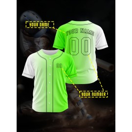 Customizable Youngsters' Baseball Jersey - Personalized Name & Number, Light Purple to White Gradient Design, Breathable Polyester, Perfect for Sports Training, Parties & Casual Wear, Youth Sports Apparel | Outdoor Activity Shirt | Durable Sports Jersey