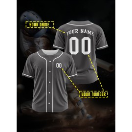 [Polyester Jersey] 100% Polyester Customizable Youngsters Baseball Jersey | Breathable & Washable, All-Over Print, Loose Fit, Sports & Casual Style for Boys & Girls | Perfect for Parties, Beach, Festive Occasions, Party Attire|Sporty Outfit