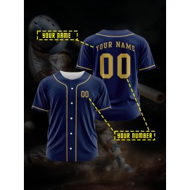 [Polyester Jersey] 100% Polyester Customizable Youngsters Baseball Jersey | Breathable & Washable, All-Over Print, Loose Fit, Sports & Casual Style for Boys & Girls | Perfect for Parties, Beach, Festive Occasions, Party Attire|Sporty Outfit