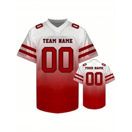 Custom Personalized Football Jerseys with Team Numbers Printed, Tailored Plus-Size Short-Sleeve Shirts, Perfect Gifts for Fans.