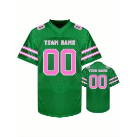 Custom Personalized Football Jerseys with Team Numbers Printed, Tailored Plus-Size Short-Sleeve Shirts, Perfect Gifts for Fans.