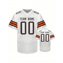 Custom Personalized Football Jerseys with Team Numbers Printed, Tailored Plus-Size Short-Sleeve Shirts, Perfect Gifts for Fans.