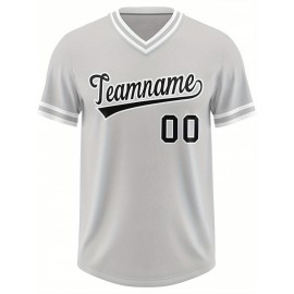 Customizable Plus Size V-Neck Baseball Jacket - Personalized Name & Number Stitched Design, Red/Black Contrast, Comfortable Non-Stretch Fabric, Breathable Summer Sports Shirt for Women, Casual Sportswear | Sporty Vneck Jacket | Durable Sportswear