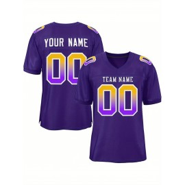 Custom Soccer Jersey - Personalized Team Name & Number, Breathable Mesh Back, V-Neck Design, Short Sleeve Summer Top for Sports & Casual Wear - Perfect Gift for Fans, Soccer Jersey, Fan Merchandise, Sporty Aesthetic, Comfortable Fit