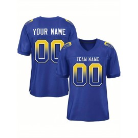 Custom Soccer Jersey - Personalized Team Name & Number, Breathable Mesh Back, V-Neck Design, Short Sleeve Summer Top for Sports & Casual Wear - Perfect Gift for Fans, Soccer Jersey, Fan Merchandise, Sporty Aesthetic, Comfortable Fit