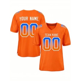 Custom Soccer Jersey - Personalized Team Name & Number, Breathable Mesh Back, V-Neck Design, Short Sleeve Summer Top for Sports & Casual Wear - Perfect Gift for Fans, Soccer Jersey, Fan Merchandise, Sporty Aesthetic, Comfortable Fit